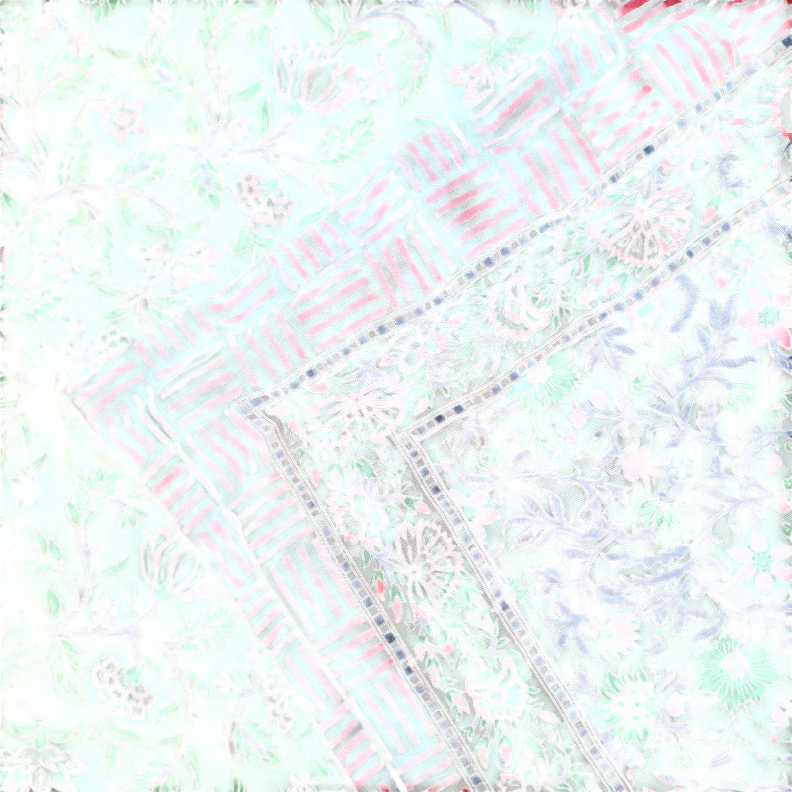 Couette Single Block Print Rouge et Bleu