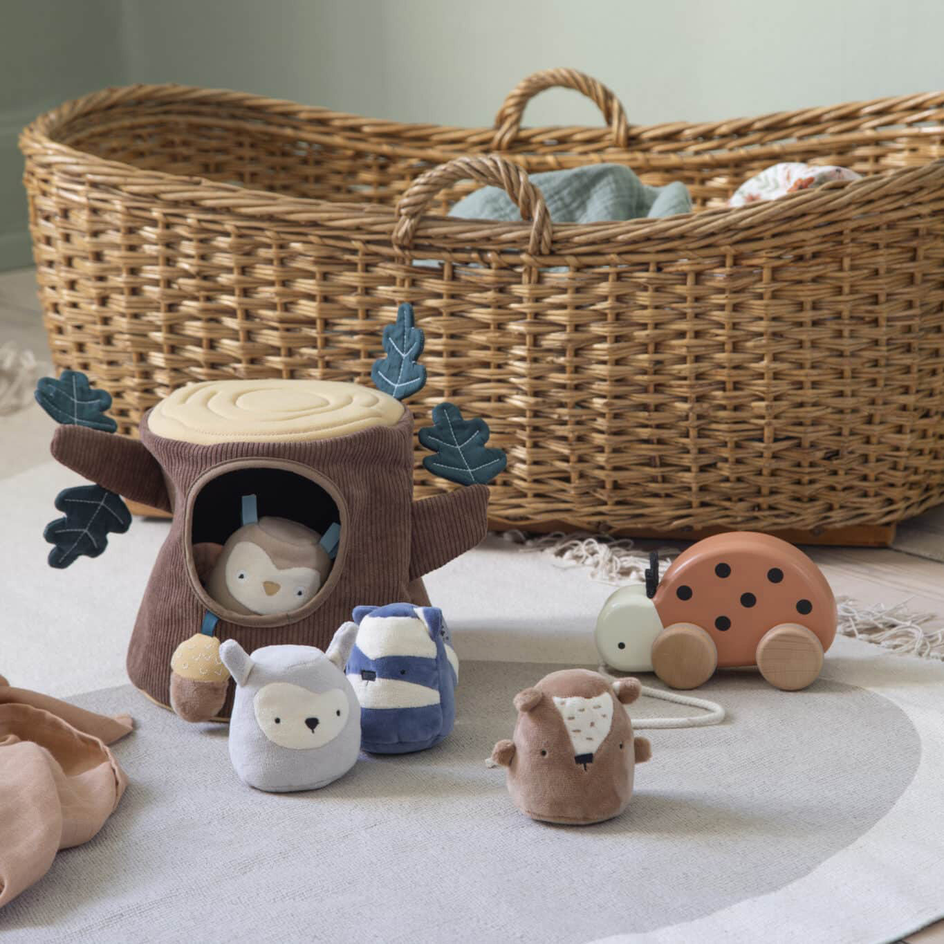 Animal à tirer Luca la coccinelle en bois Orange foncé