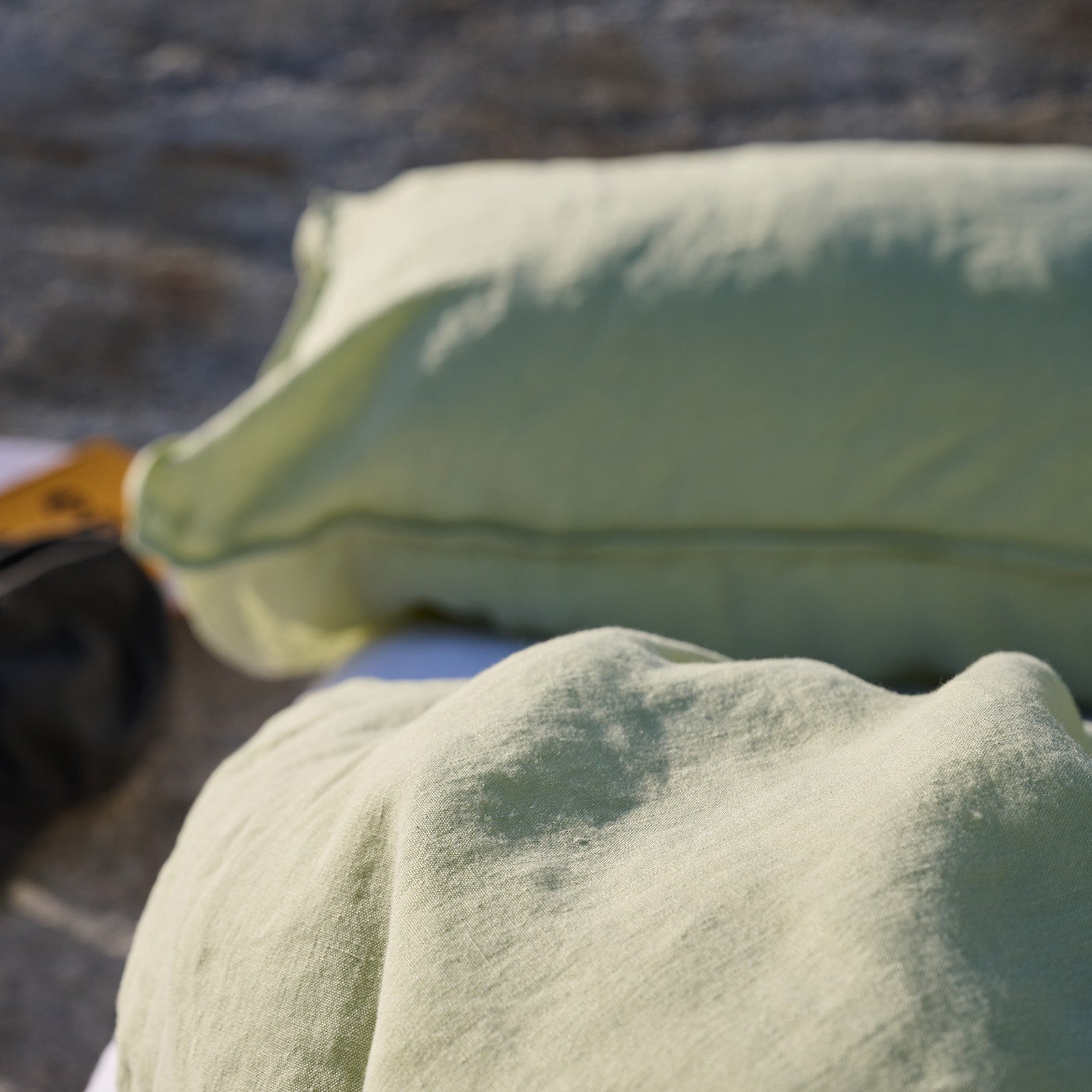 Linus moss green plain pillowcase 40x60 cm