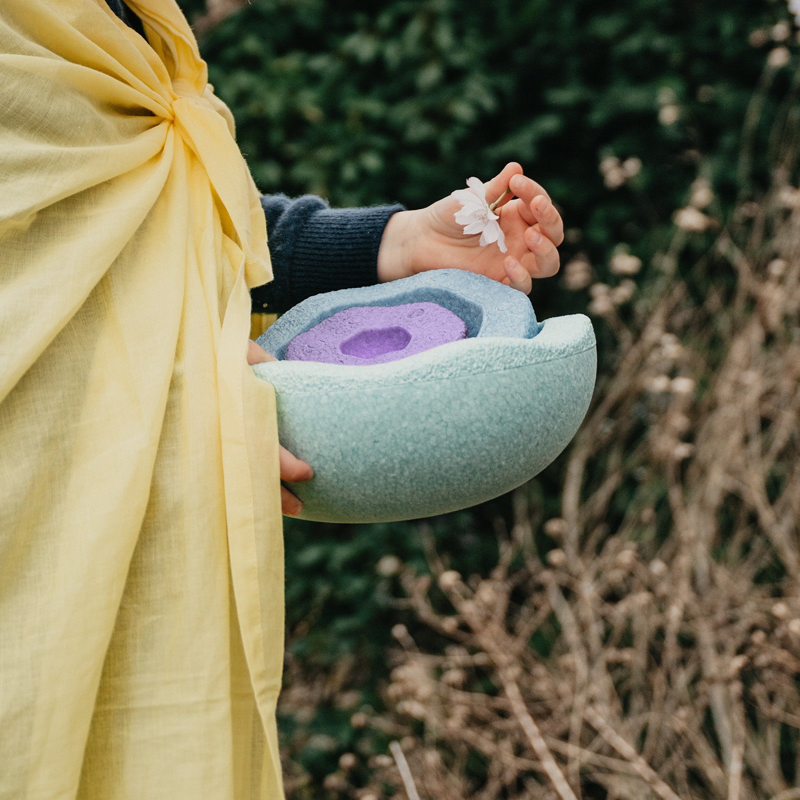 Stacking stone inside cool pastel