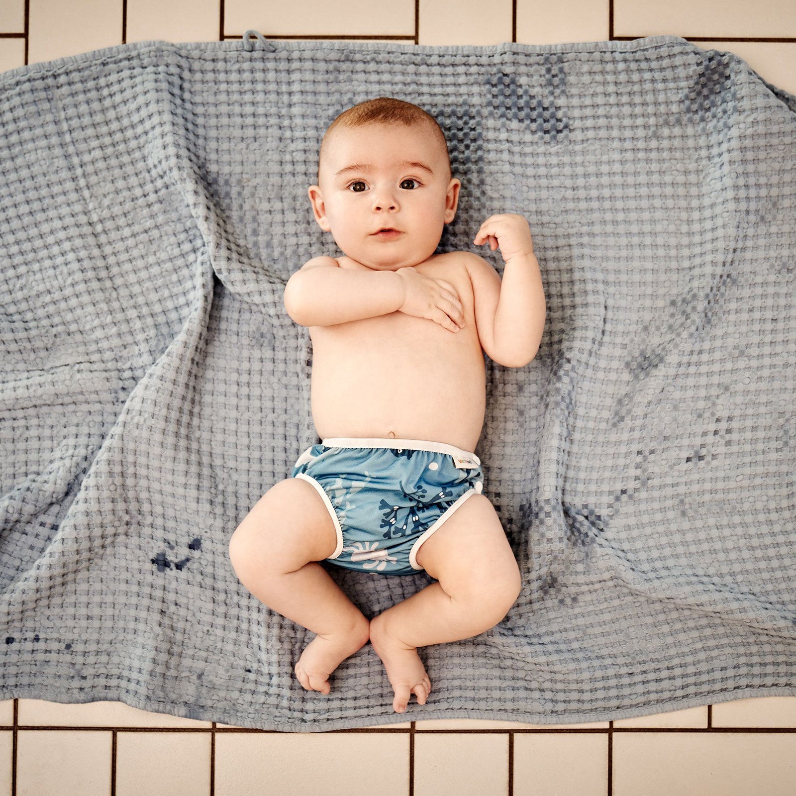 Couche de bain set de 2 baleines bleues