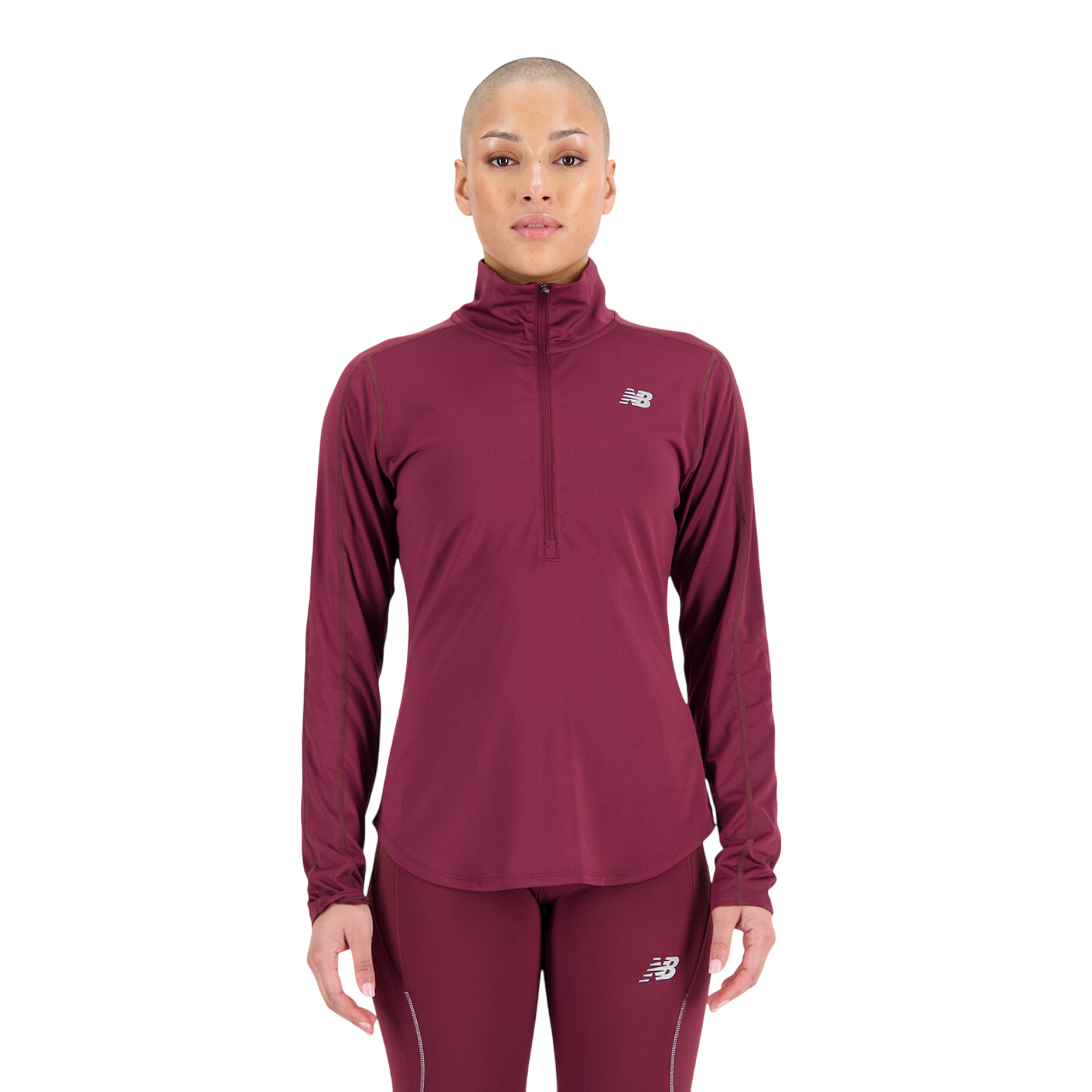 Langarmshirt Accelerate Half Zip burgundy