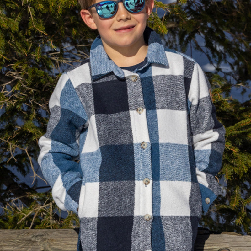 Chemise-Veste Wega Fleece pour enfants, bleu marine