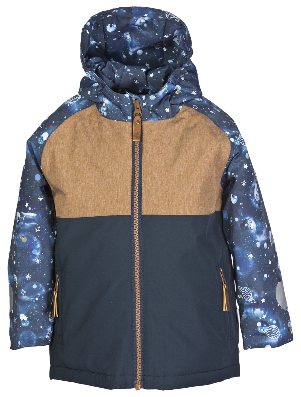 Kids Gia winter jacket navy galaxy print