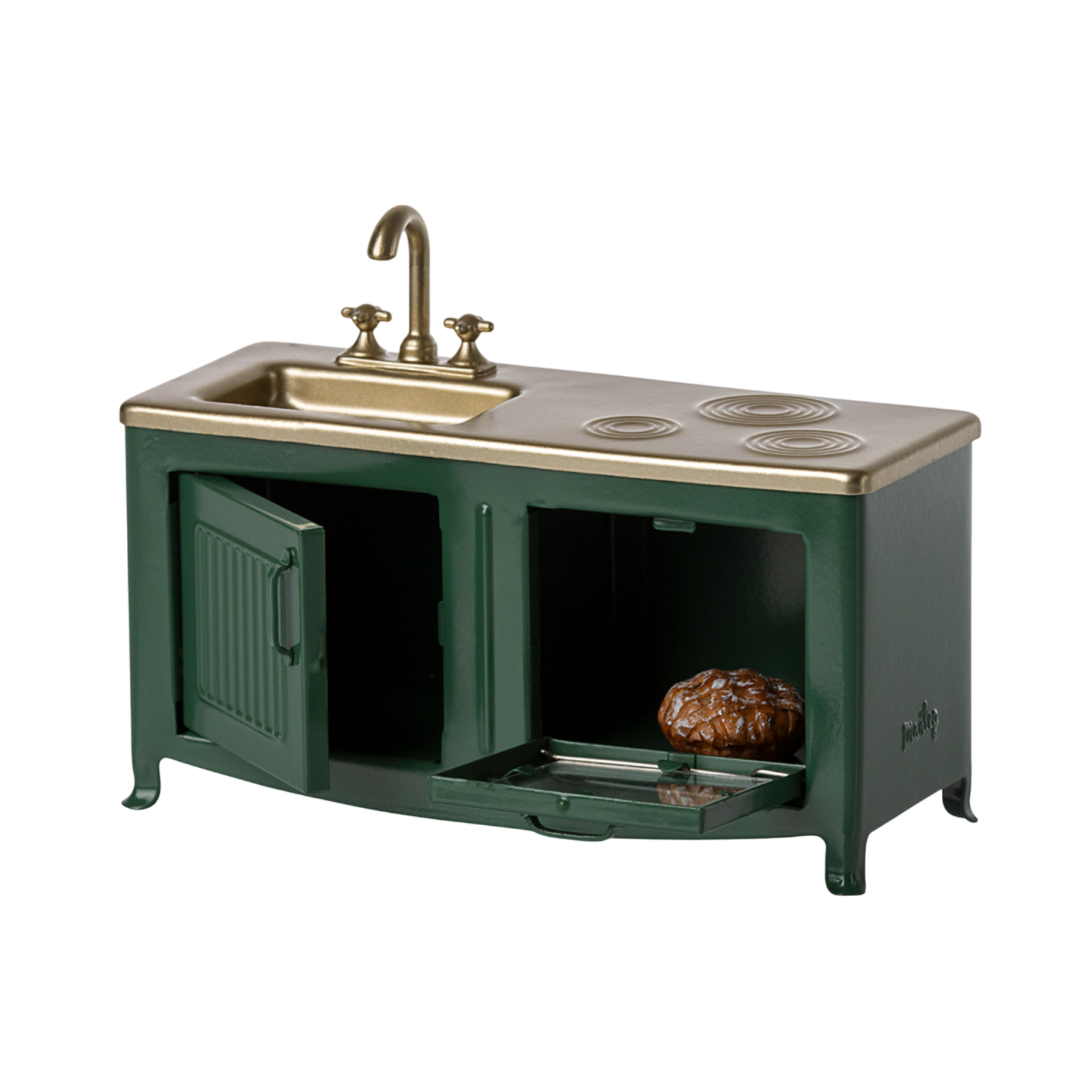 Küche dunkelgrün für Puppenhaus