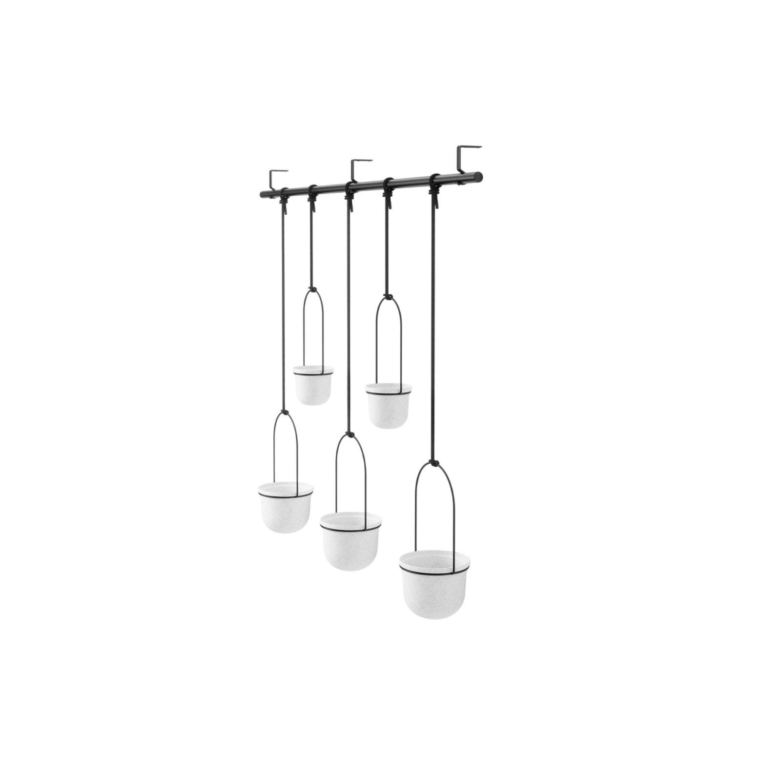 Blumentopf Triflora 5er Set, Weiss/Schwarz