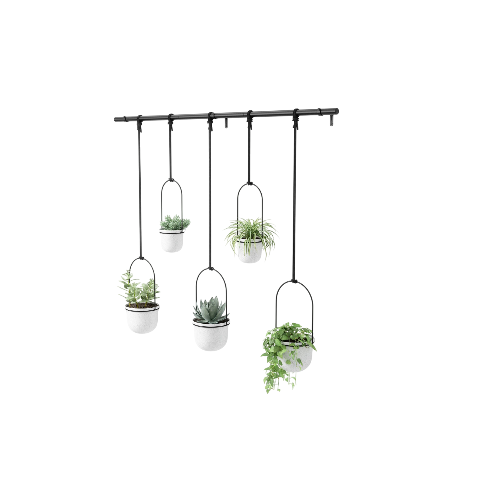 Blumentopf Triflora 5er Set, Weiss/Schwarz