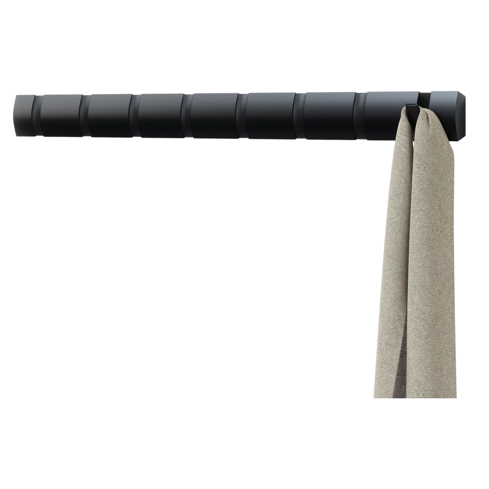 Portemanteau Flip 8 crochets, noir