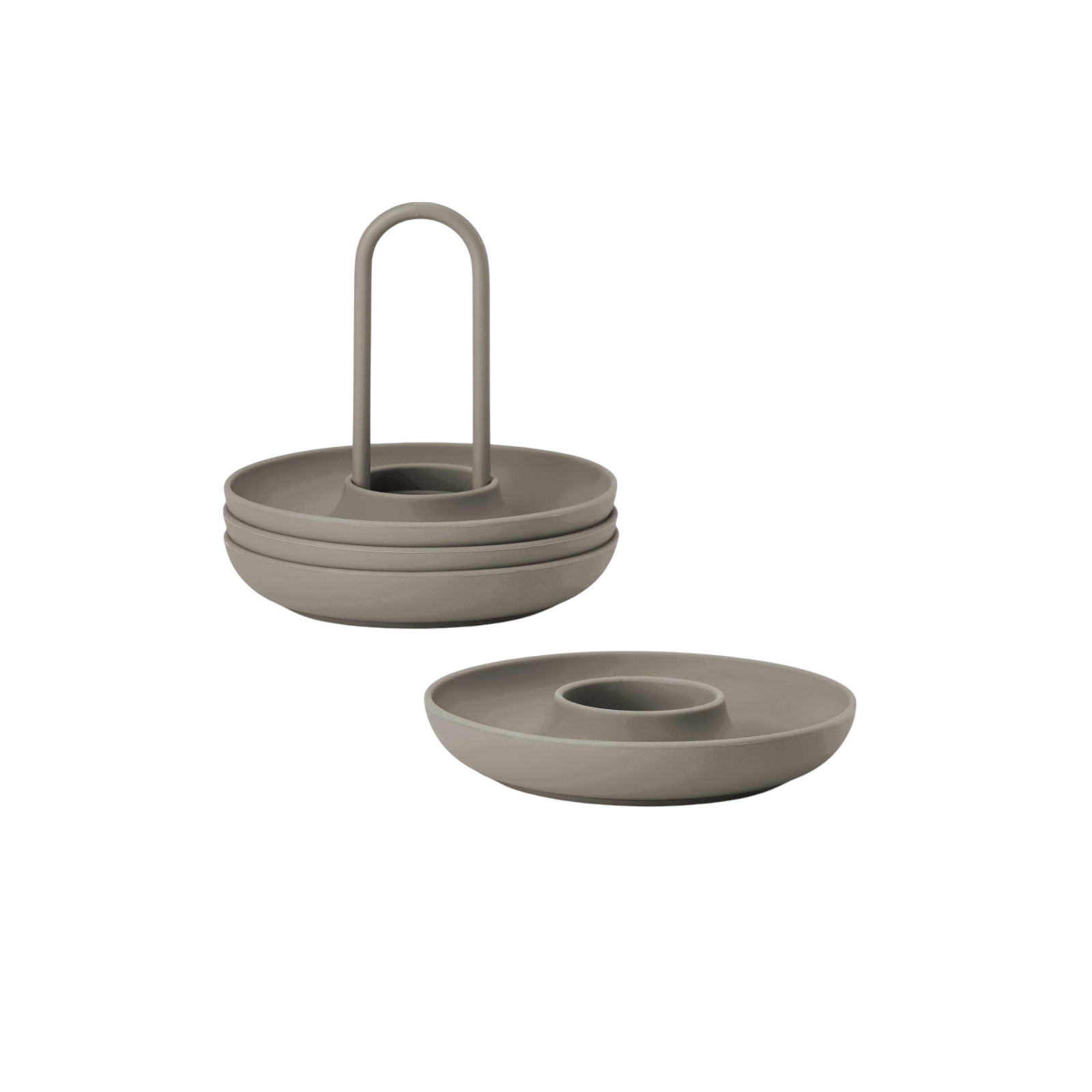 Egg cup singles 4 pieces, taupe