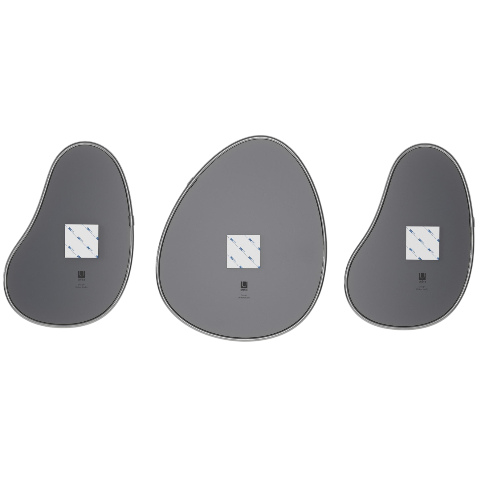 Jeu de 3 miroirs Hubba Pebble, noir