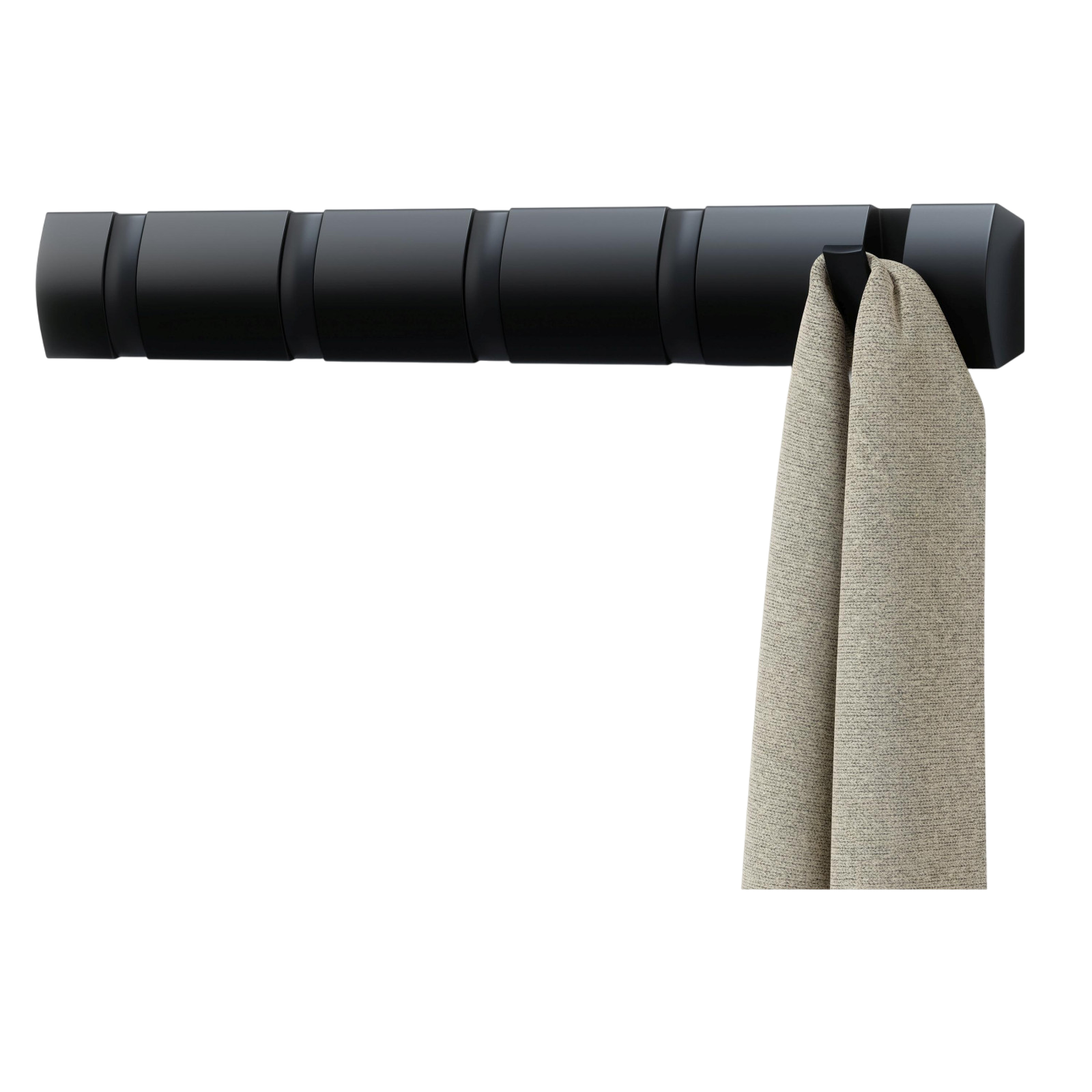 Garderobenleiste Flip 5 Haken, Schwarz