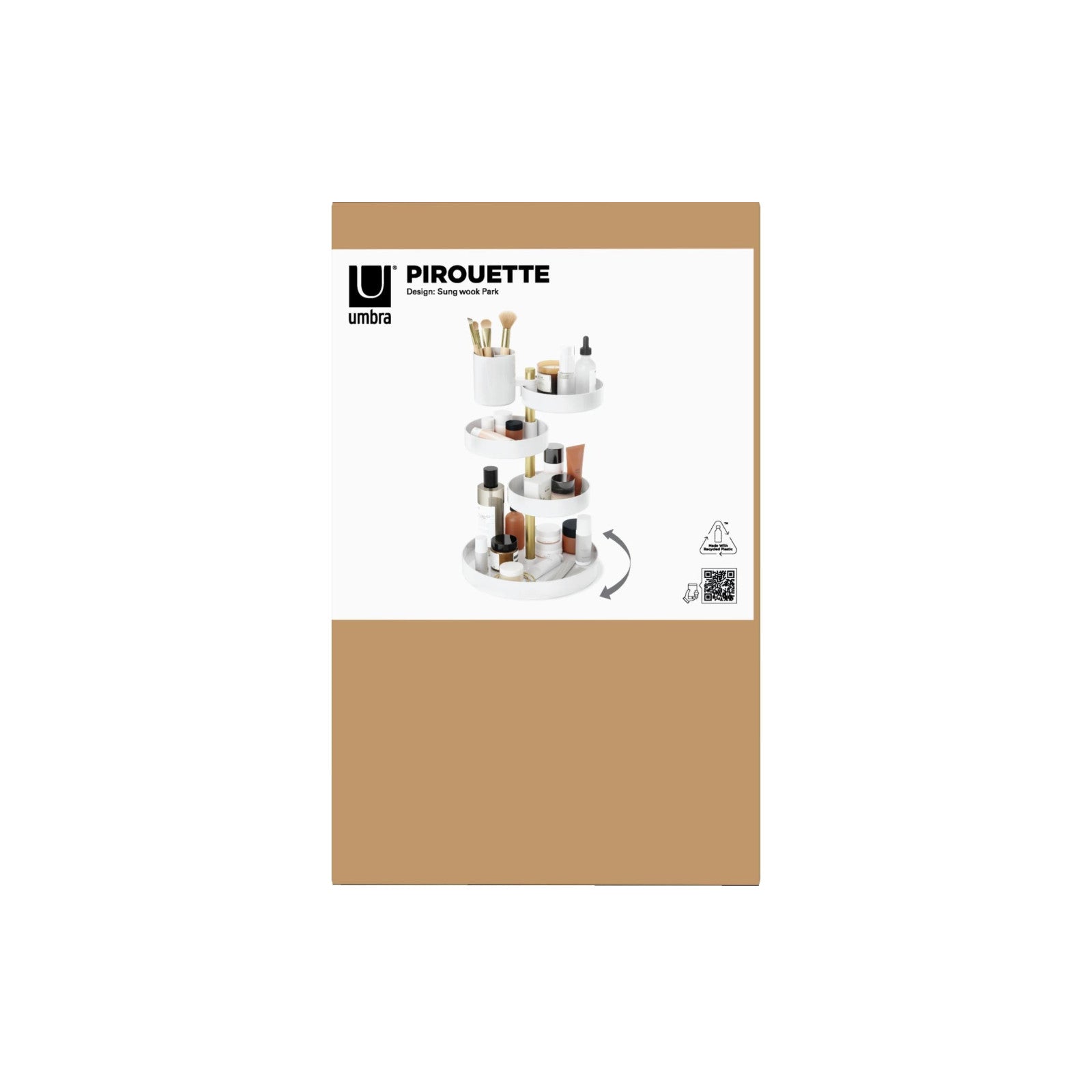 Porte-ustensiles de bain Pirouette or/blanc