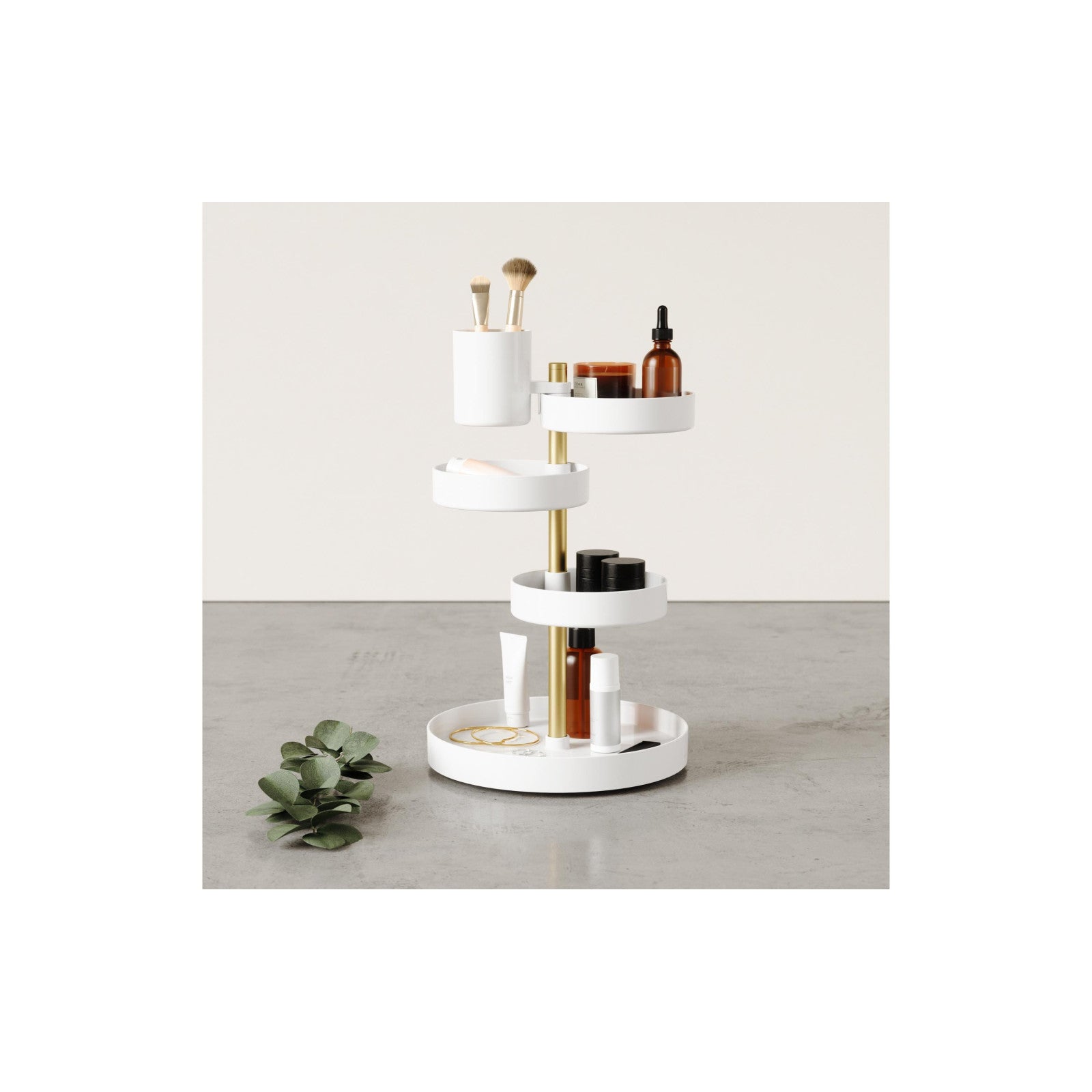 Porte-ustensiles de bain Pirouette or/blanc