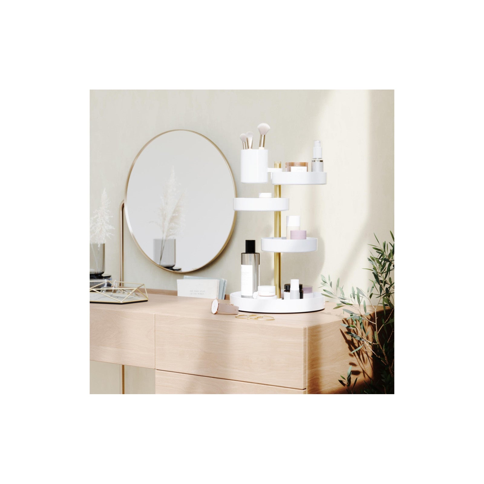 Porte-ustensiles de bain Pirouette or/blanc