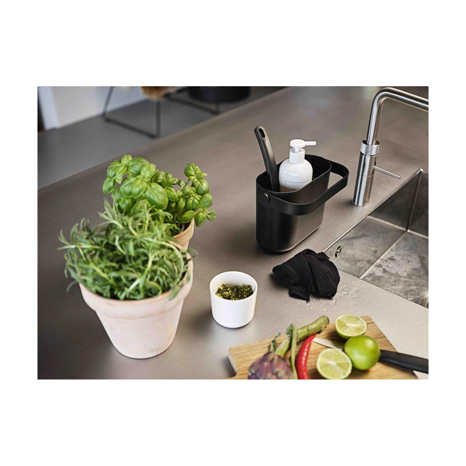 Sink trough butler Circular, black