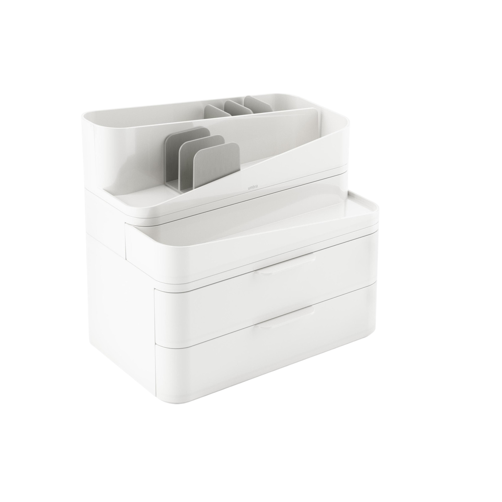 Porte-ustensiles de bain Glam gris/blanc