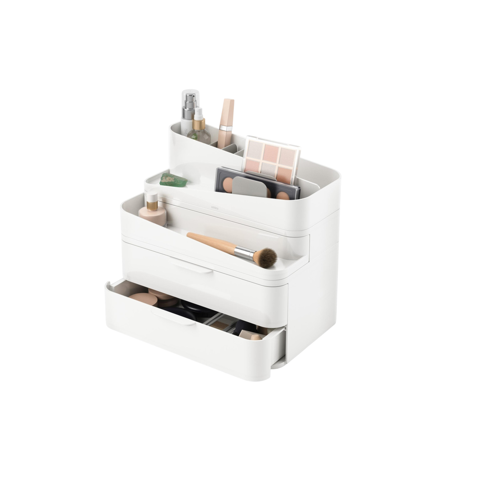 Porte-ustensiles de bain Glam gris/blanc