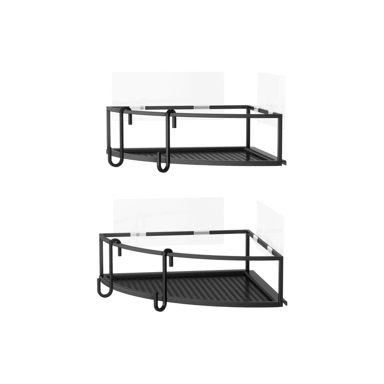 Eckduschablage Cubiko, 2er Set, Schwarz