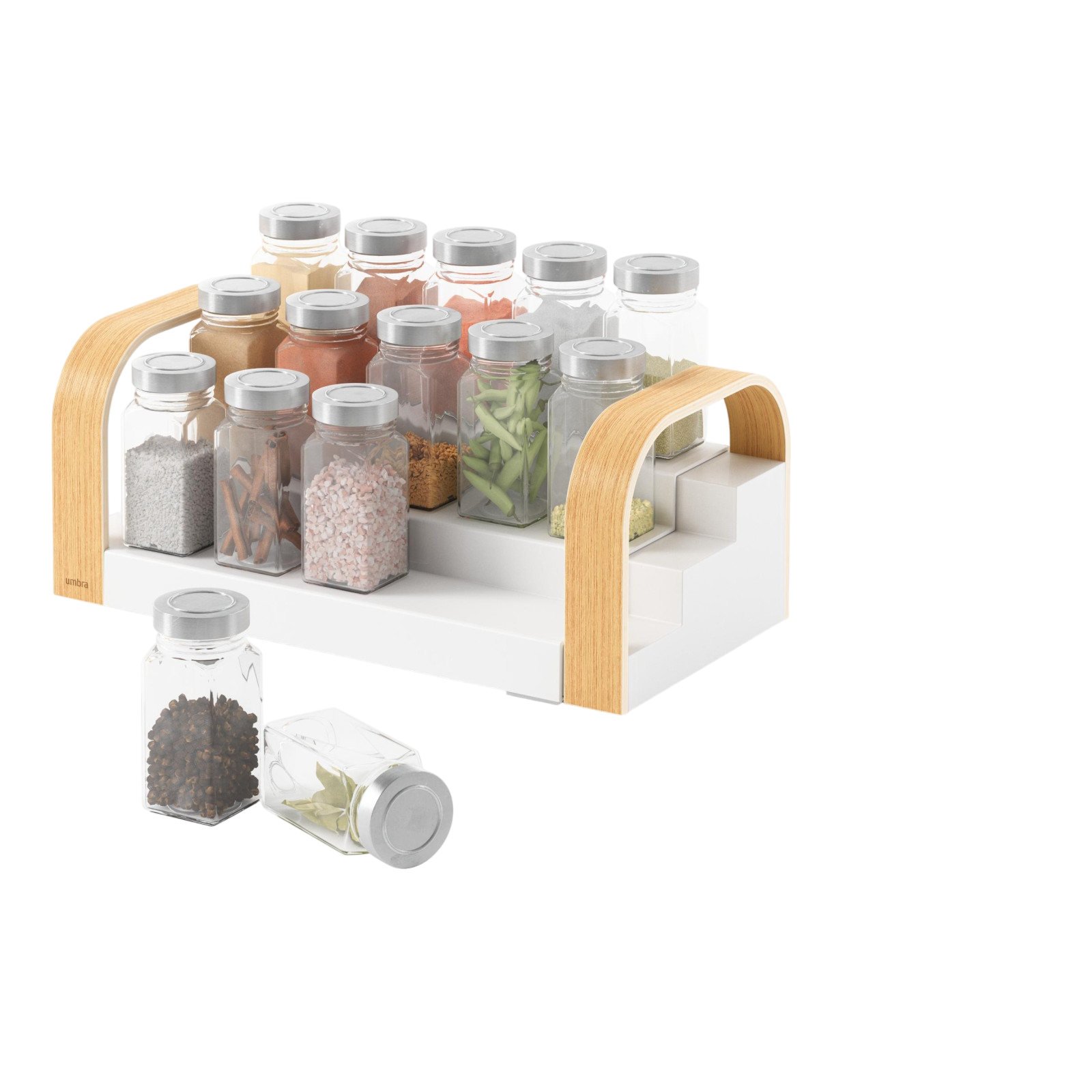 Etagère à épices Bellwood Nature/Blanc