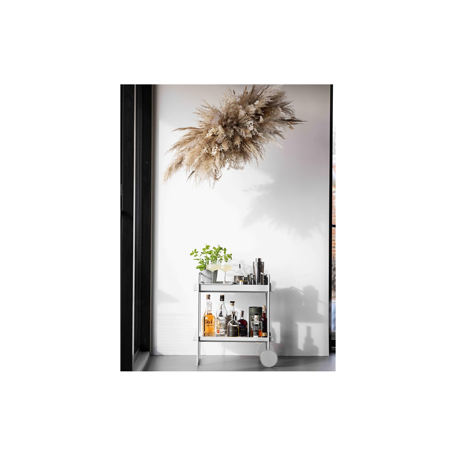 Chariot à bar A-Collection, gris clair