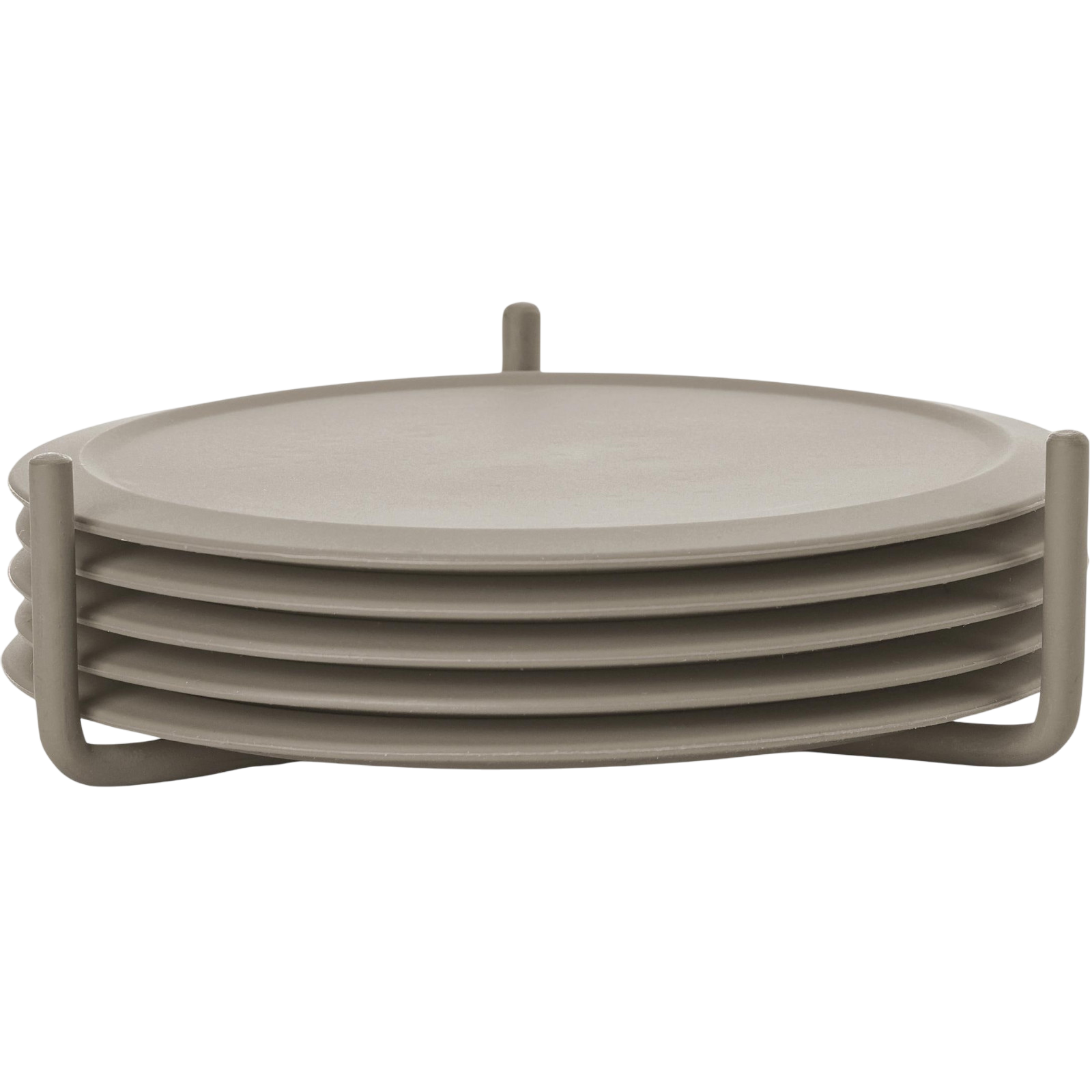 Glass coasters Singels 6 pieces, taupe