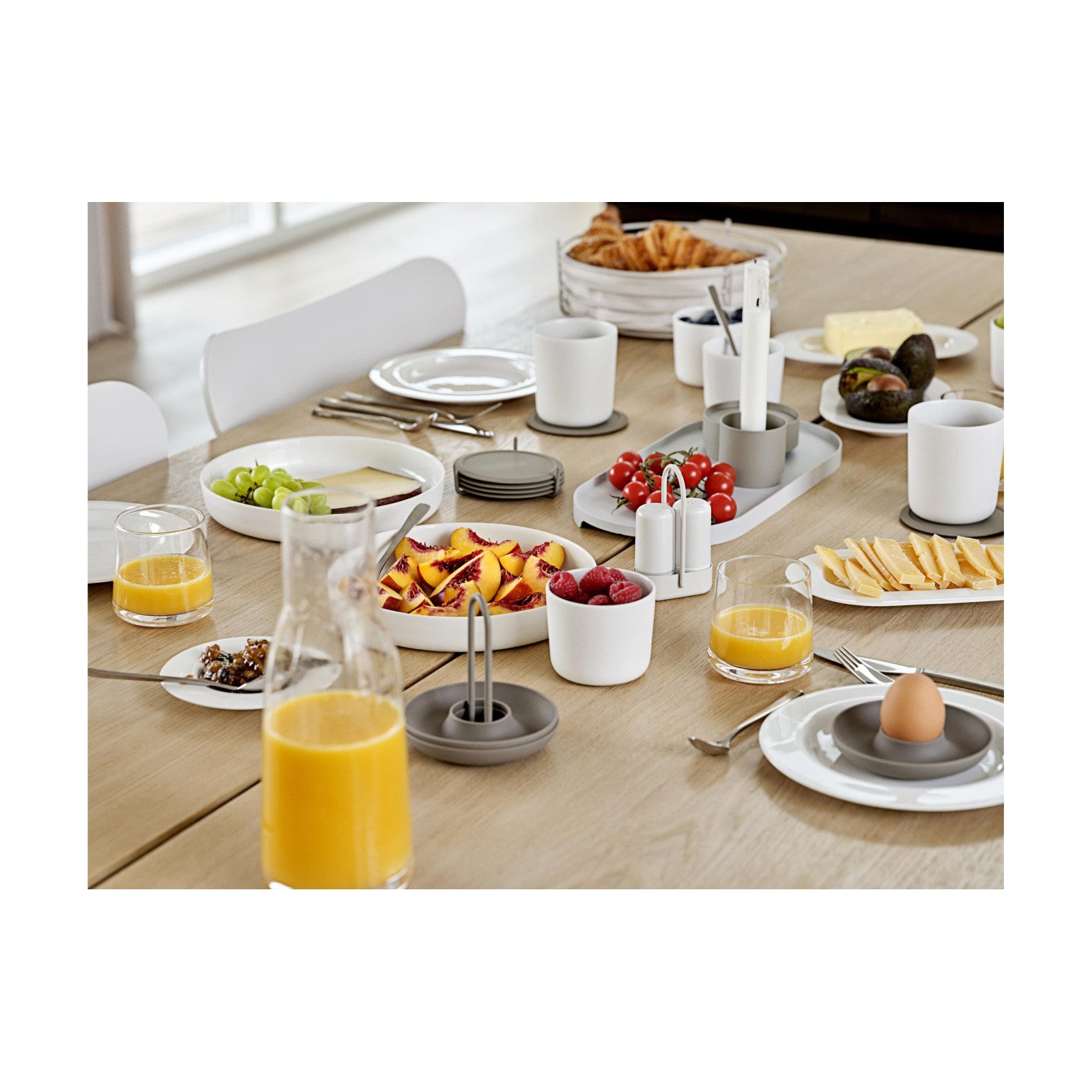 Glass coasters Singels 6 pieces, taupe