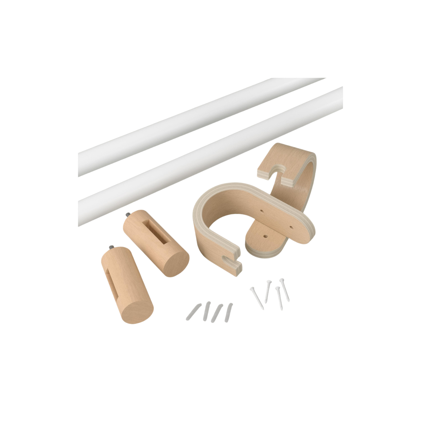 Tringle à rideaux Bellwood, blanc/nature