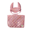 Satteldecke und Haube Pink Glitter für Steckenpferd