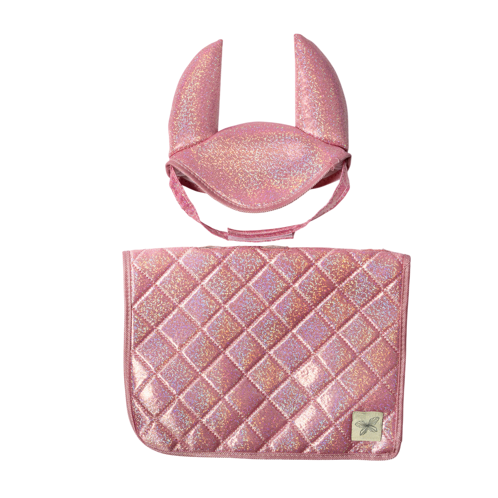 Steckenpferd Satteldecke und Haube Pink Glitter