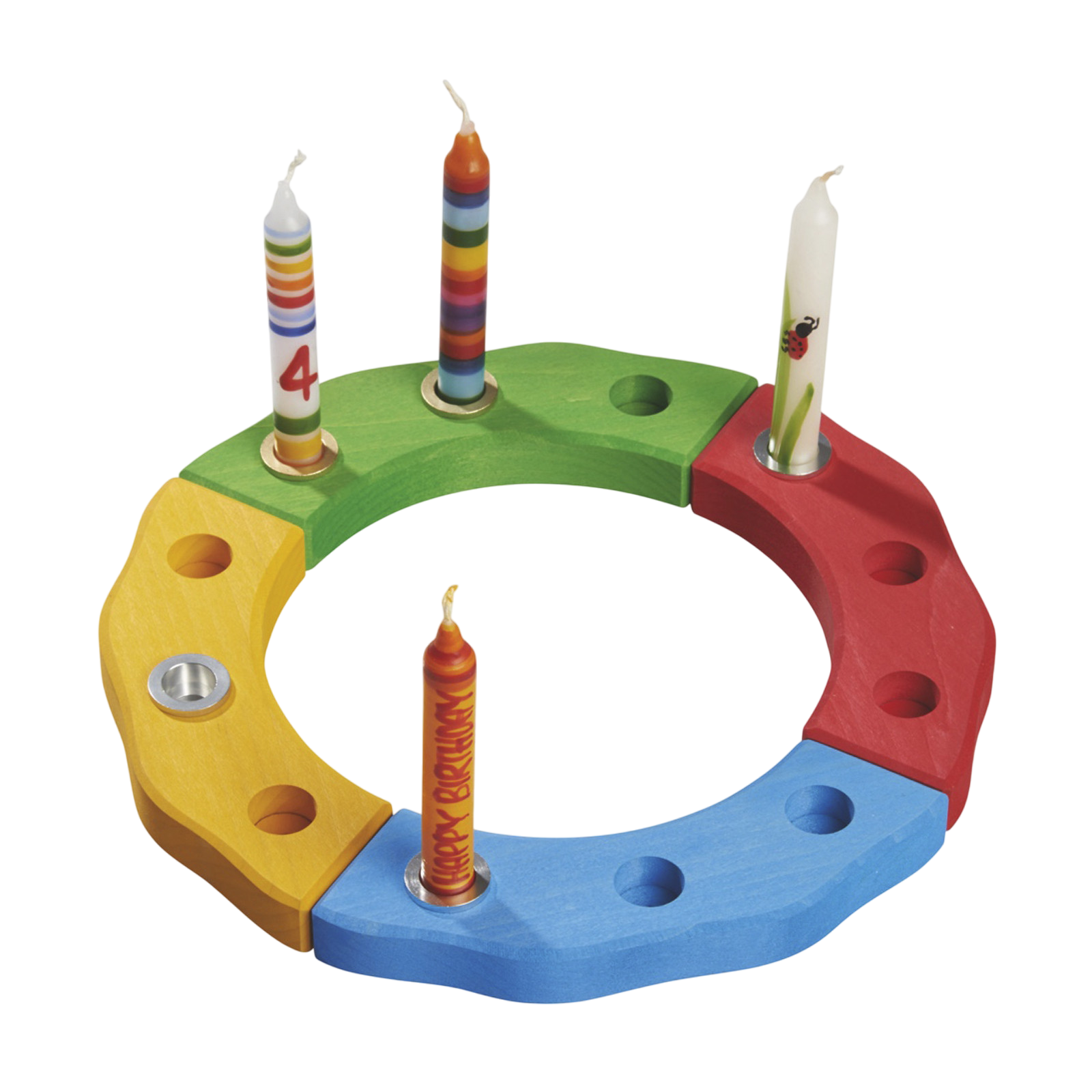 GRIMM's Kerze Ringelbunt Zahl 0