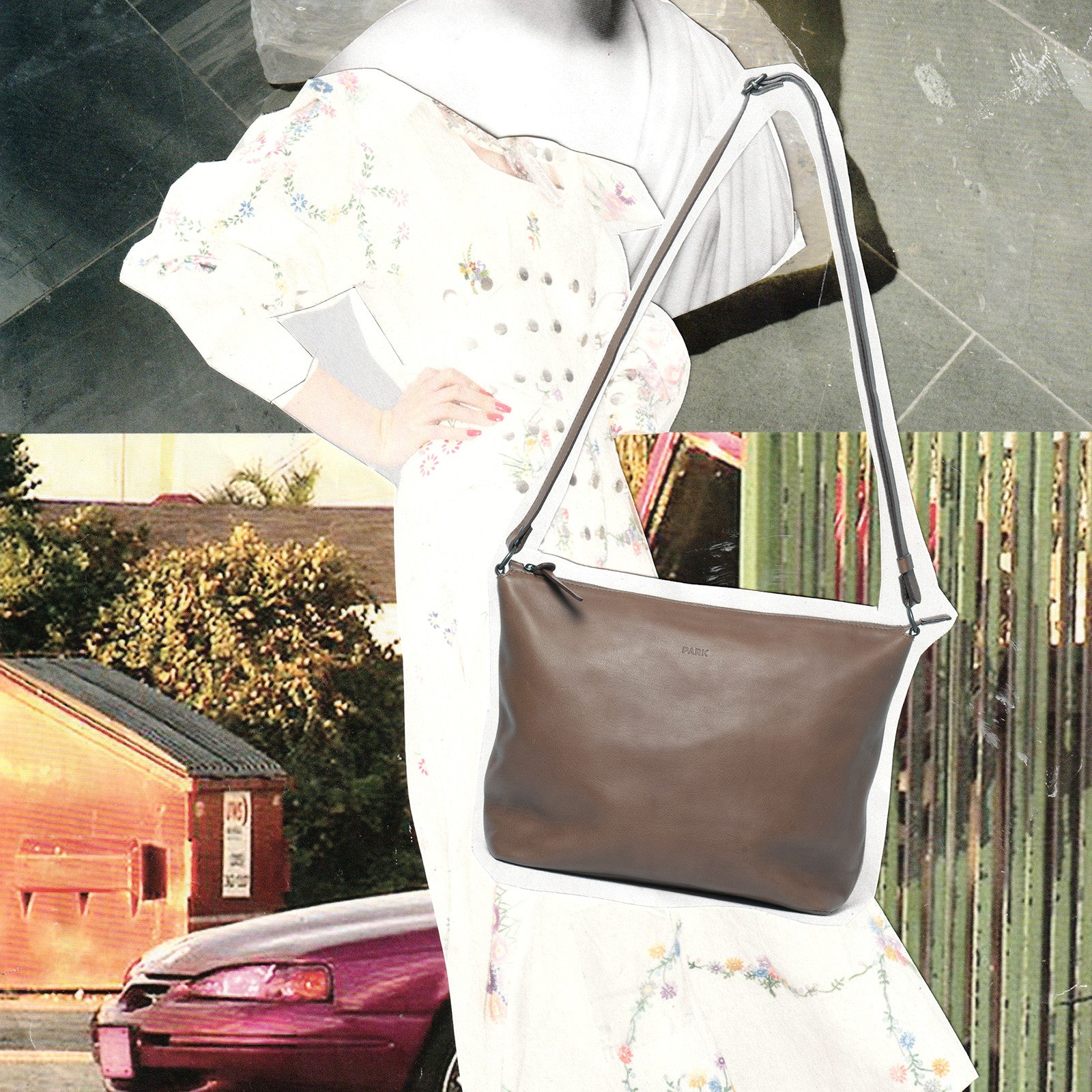 Schultertasche Mocca