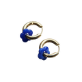 Hoop earrings Flower blue