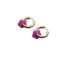 Hoop earrings Flower pink