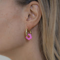 Kreolen Hoop Flower pink