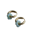 Hoop earrings Flower green