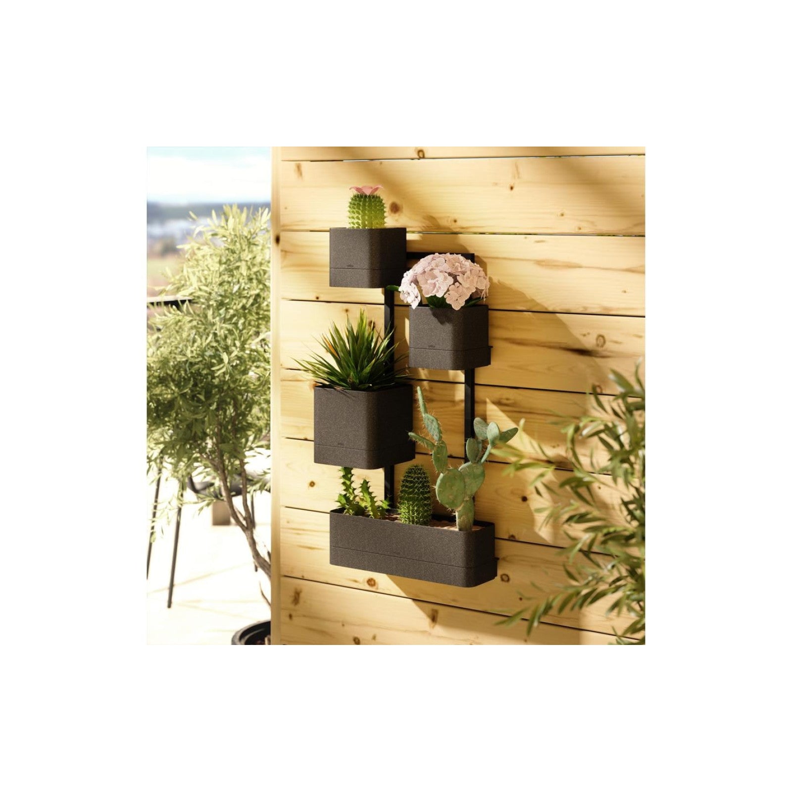 Pflanzengefäss Cubiko 41 x 21 x 23 cm, Schwarz