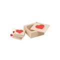 Heart-shaped booklet in wooden box English