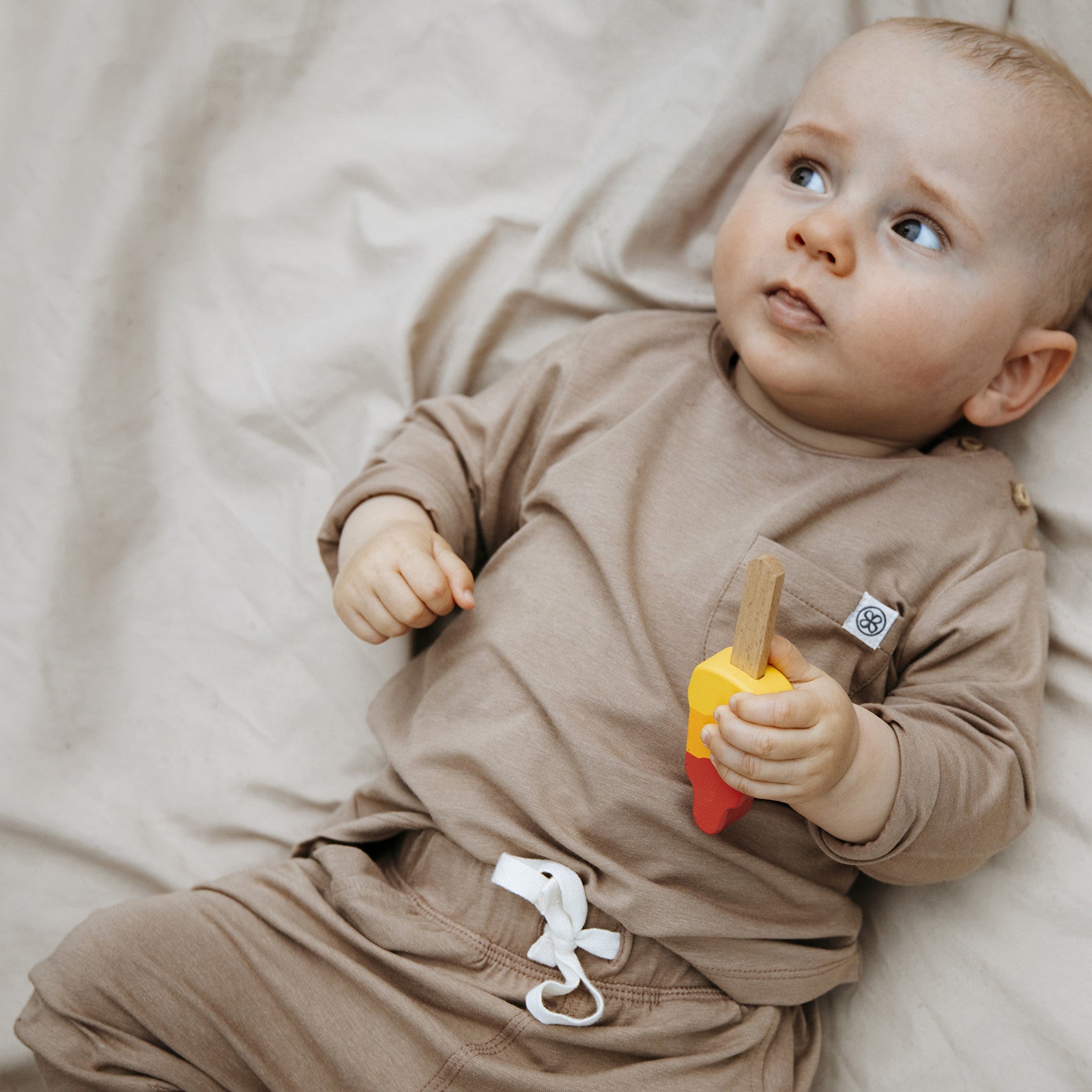 T-shirt bébé manches longues UVP 50+ Peanut Brown