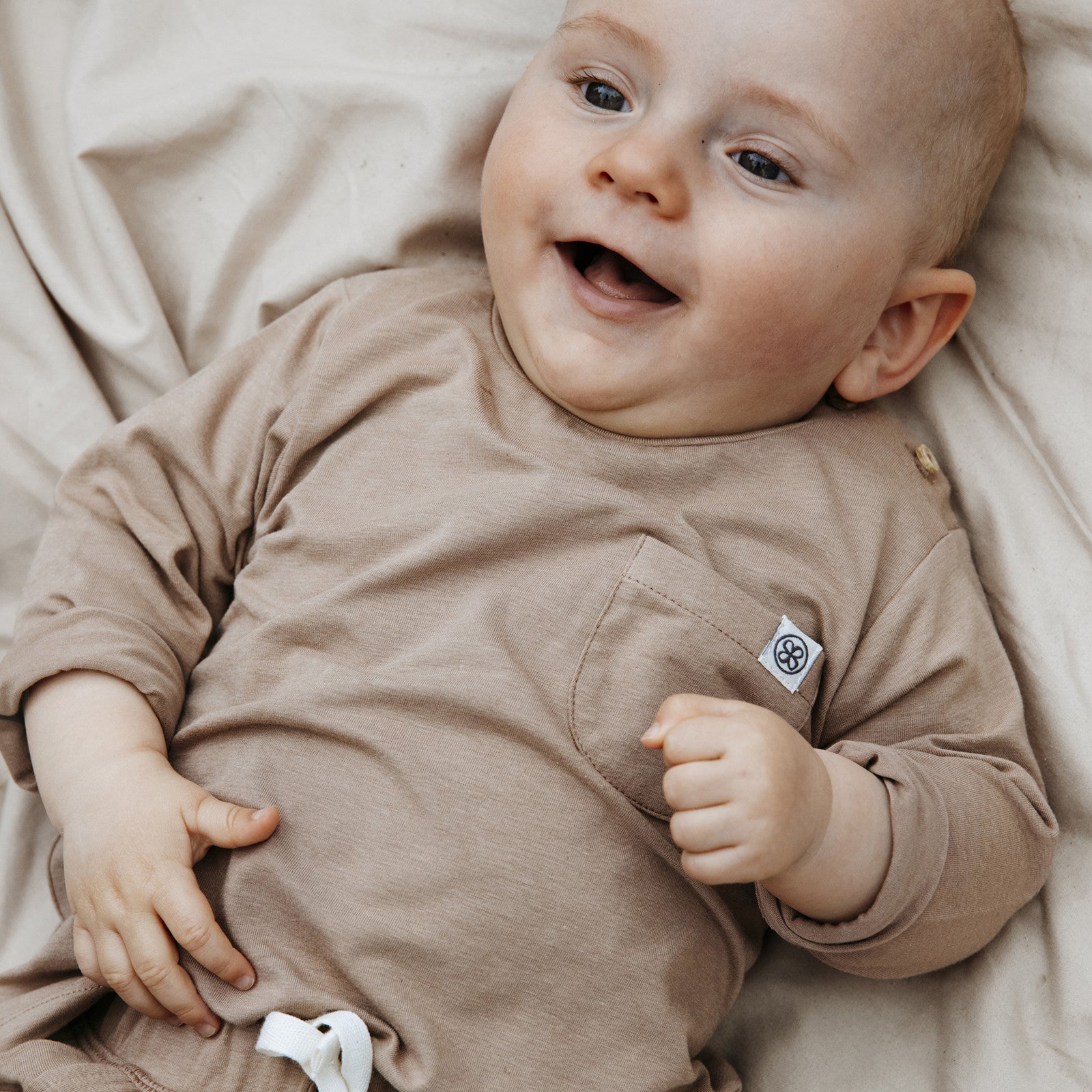 T-shirt bébé manches longues UVP 50+ Peanut Brown