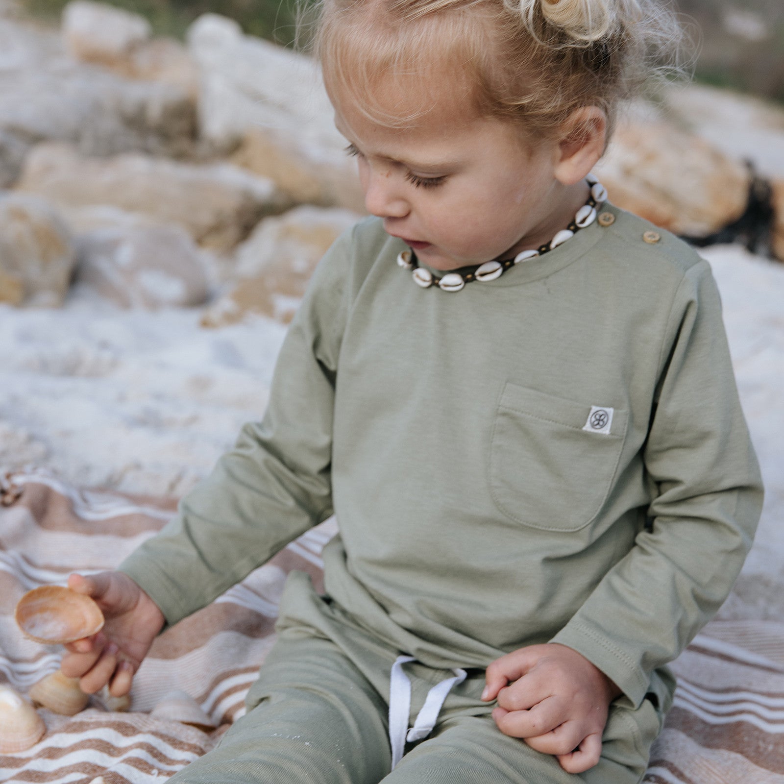 Baby Langarmshirt UVP 50+ Olive Green