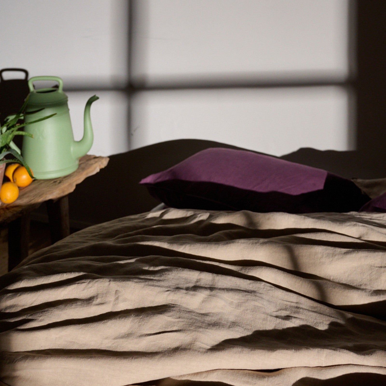 Linus housse de couette uni oat 160x210 cm