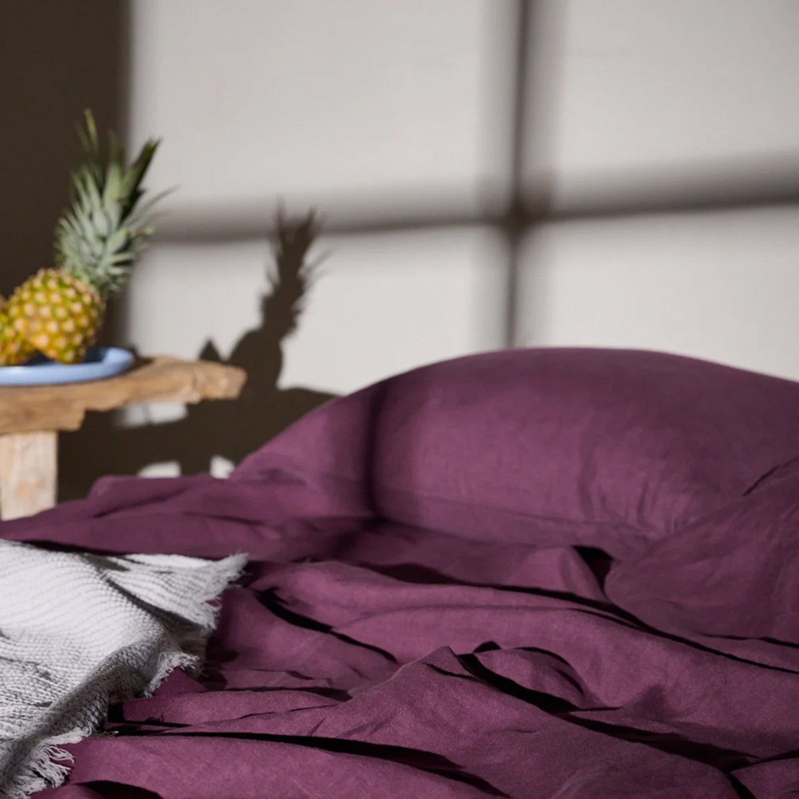 Linus drap de dessus uni plum 240x270 cm