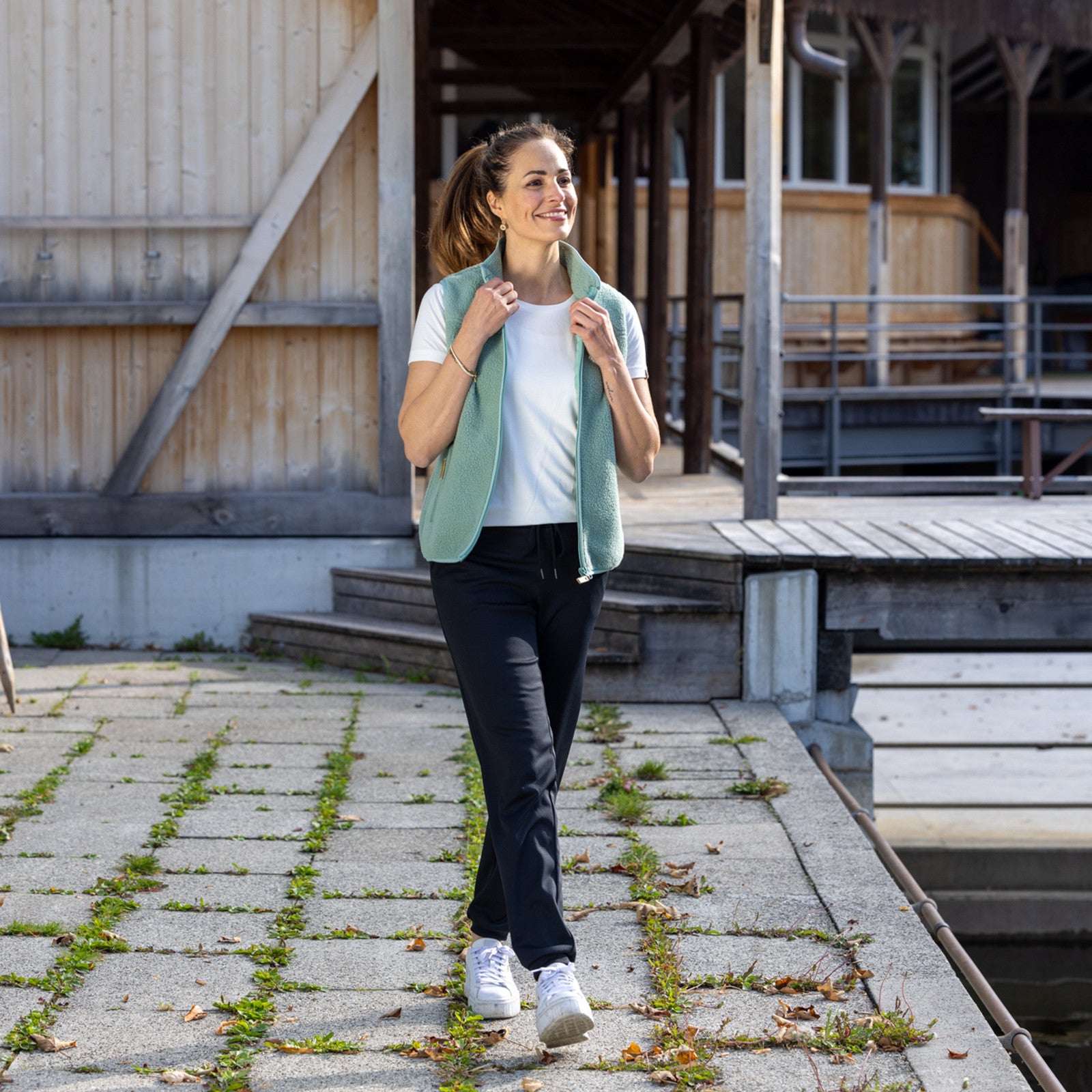 Women's fleece gilet Flora green bay