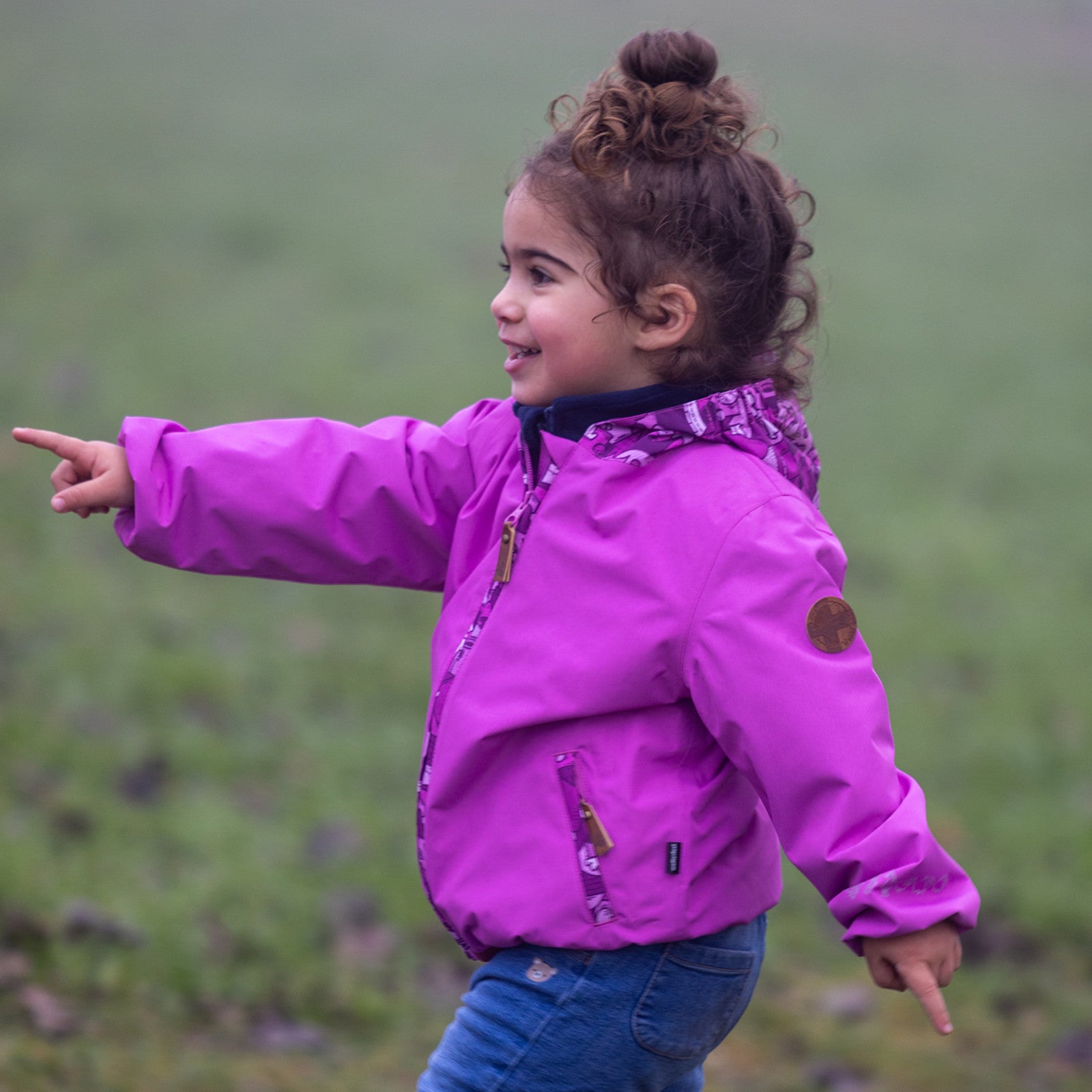 Kids Malin rain jacket radiant orchid