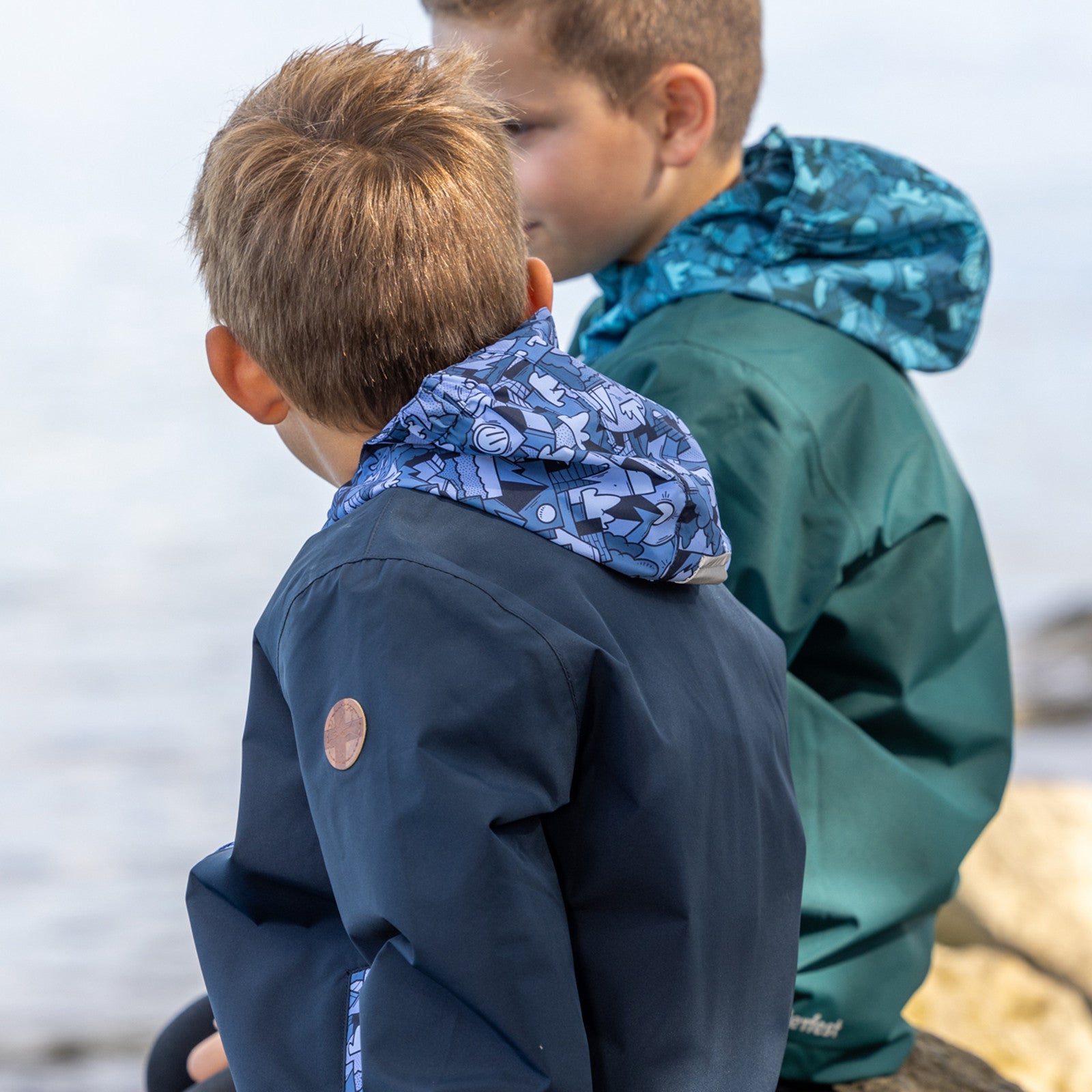 Kinder Laurin Regenjacke sea moss
