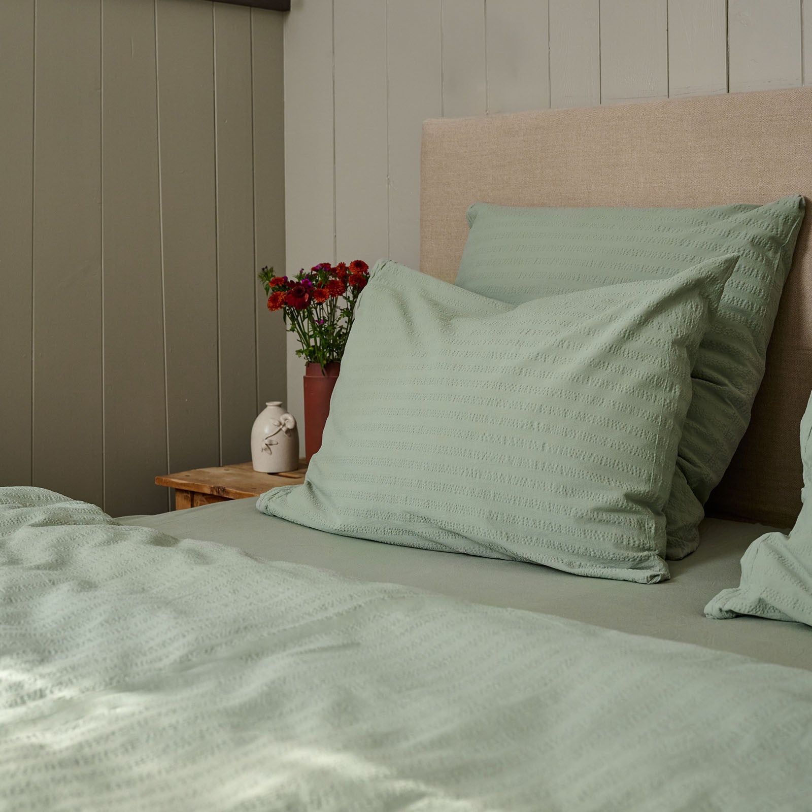 KEMERI Housse de couette eucalyptus 240x240 cm