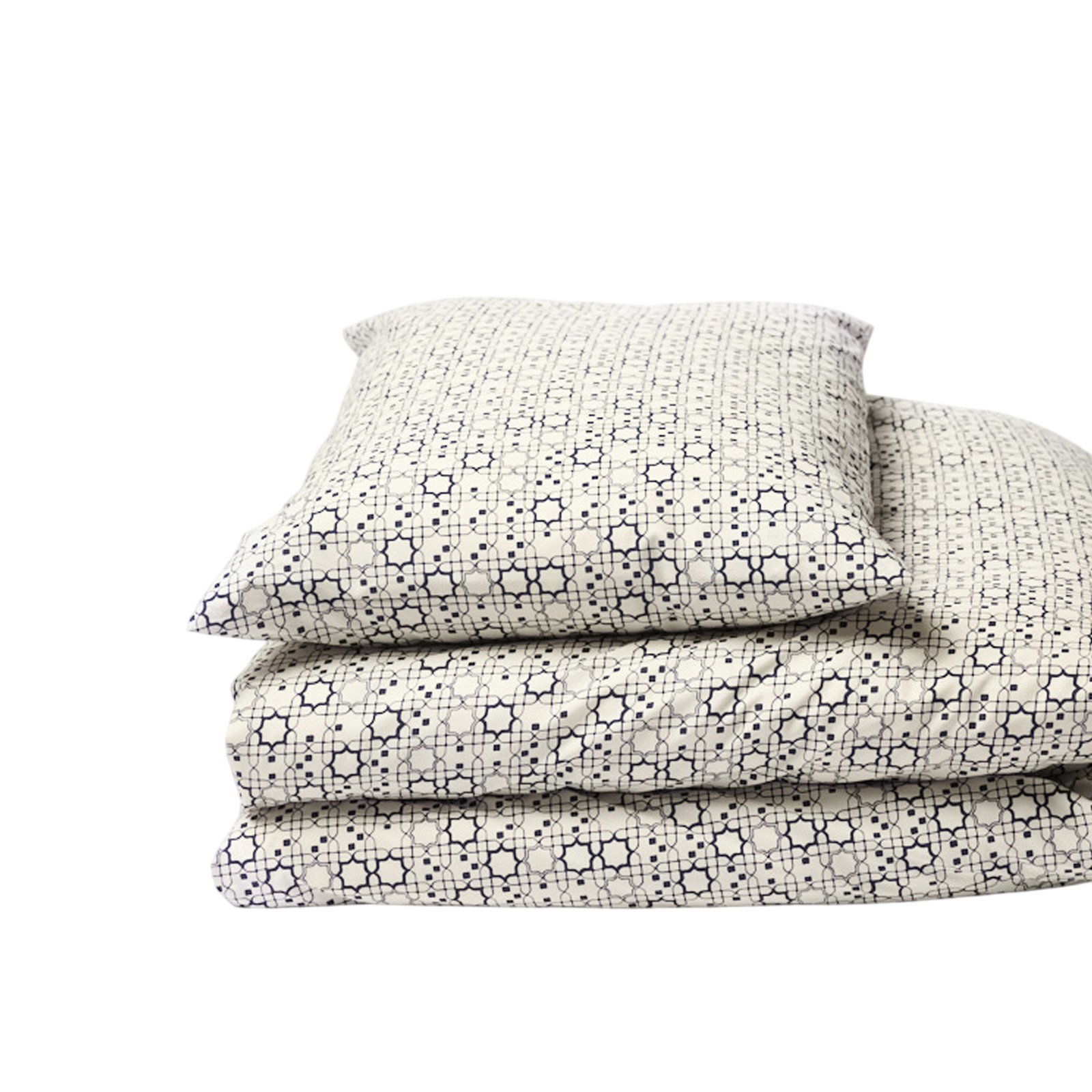 MARRAKECH taie d'oreiller ecru/midnight blue 65x65 cm