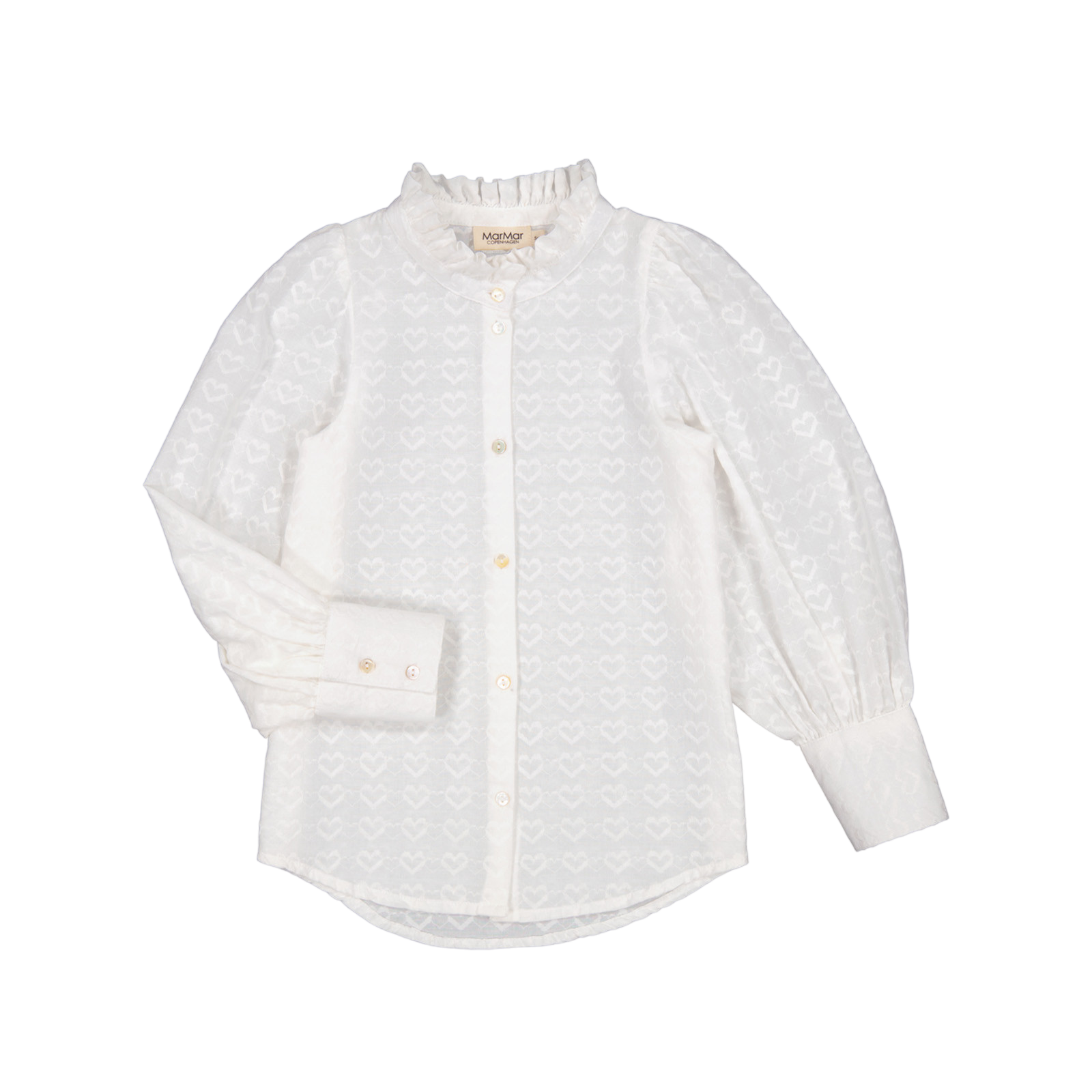 Bluse Dobby Hearts White