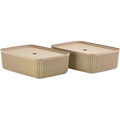 Aufbewahrungsbox Pulp L 2 Stück, Beige