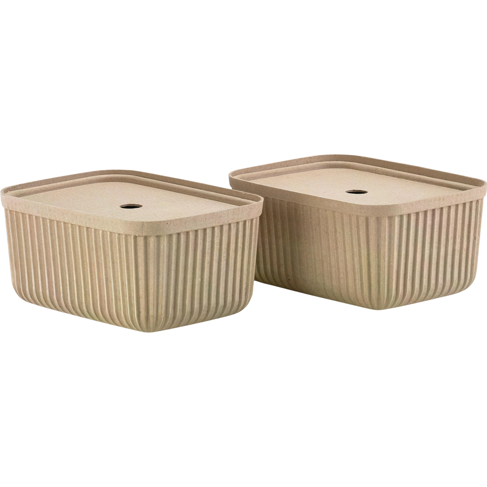 Boîte de rangement Pulp M 2 pièces, beige